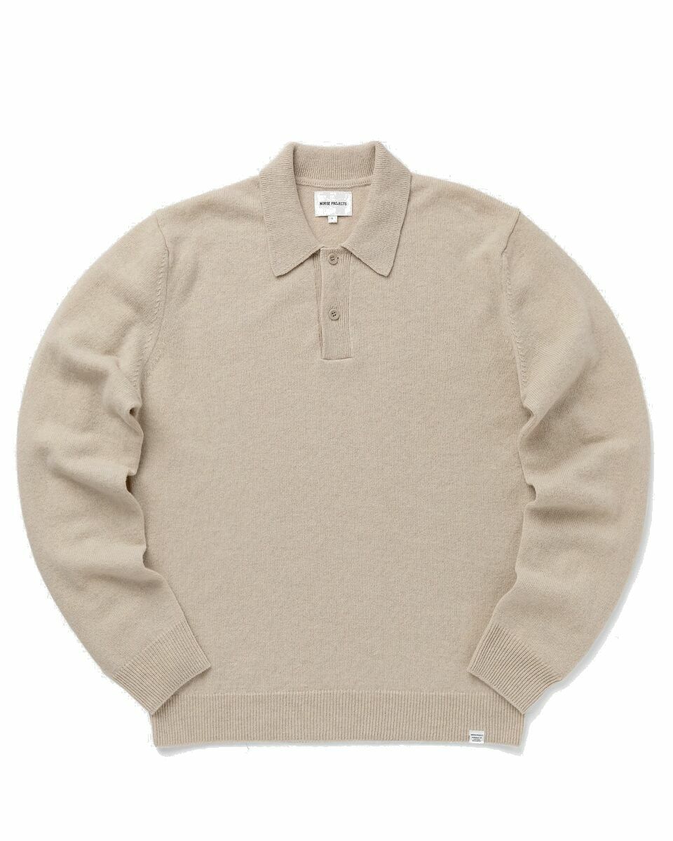 Photo: Norse Projects Marco Merino Lambswool Polo Beige - Mens - Pullovers