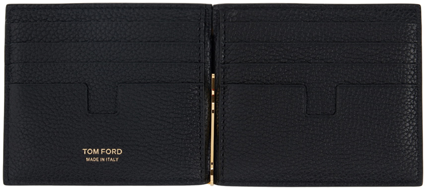 Wallet Ford TOM FORD Black Grain Leather Money Clip Wallet TOM FORD