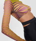 Jean Paul Gaultier Printed mesh crop top