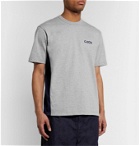 Comme des Garçons HOMME - Logo-Print Mesh-Panelled Cotton-Jersey T-Shirt - Gray