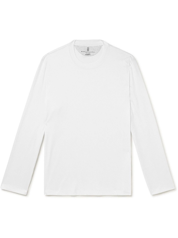 Photo: Brunello Cucinelli - Slim-Fit Cotton-Jersey T-Shirt - White