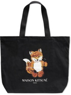 Maison Kitsuné - Logo-Print Cotton-Canvas Tote Bag