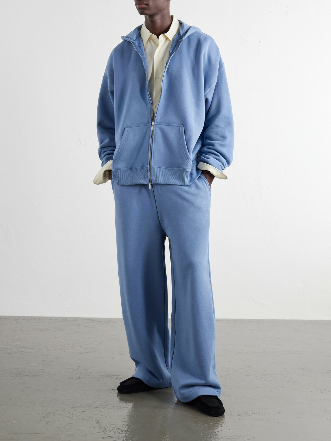 The Elder Statesman - Cotton-Jersey Zip-Up Hoodie - Blue
