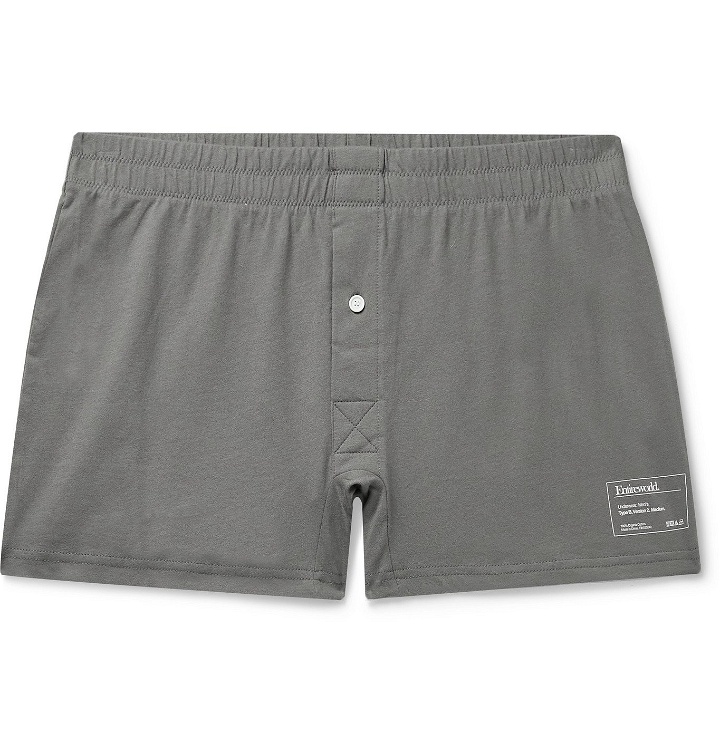 Photo: Entireworld - Slim-Fit Organic Cotton-Jersey Boxer Shorts - Gray