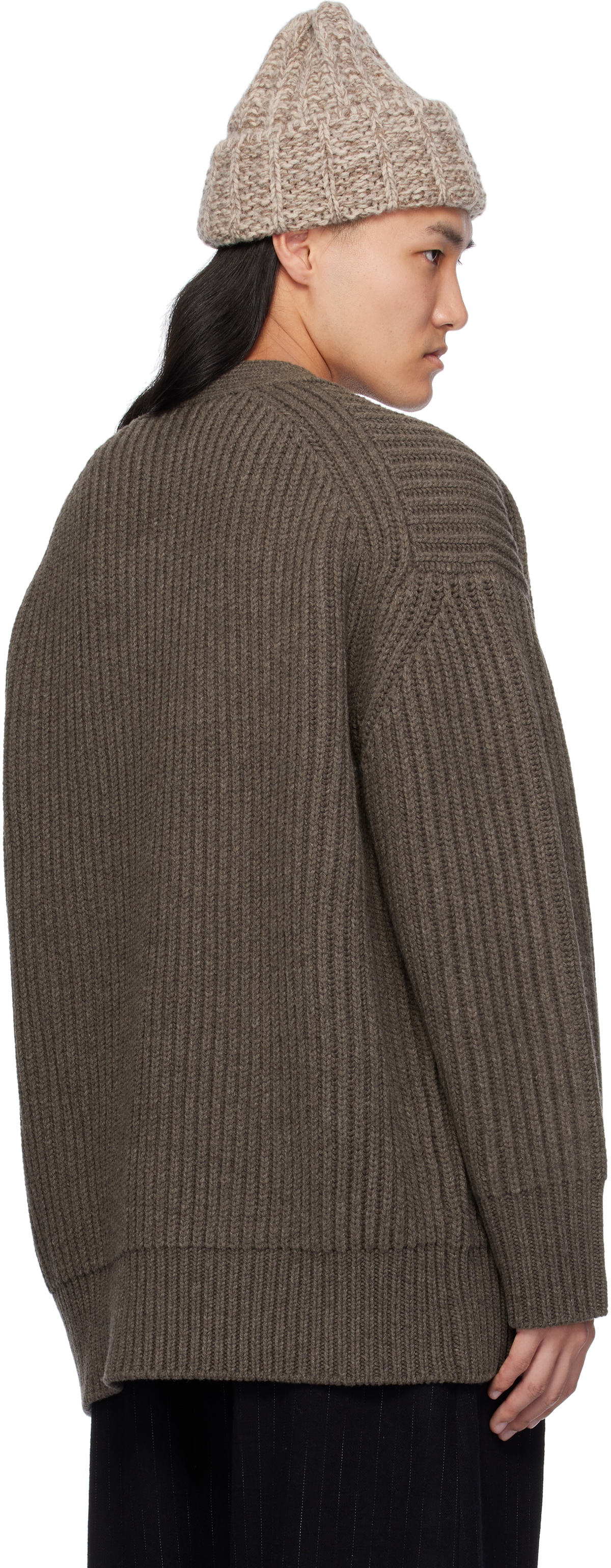 Studio Nicholson Brown Pomona Knit Cardigan