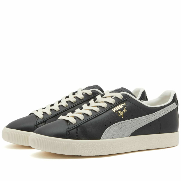 Photo: Puma Men's Clyde Base Sneakers in Black/Gold