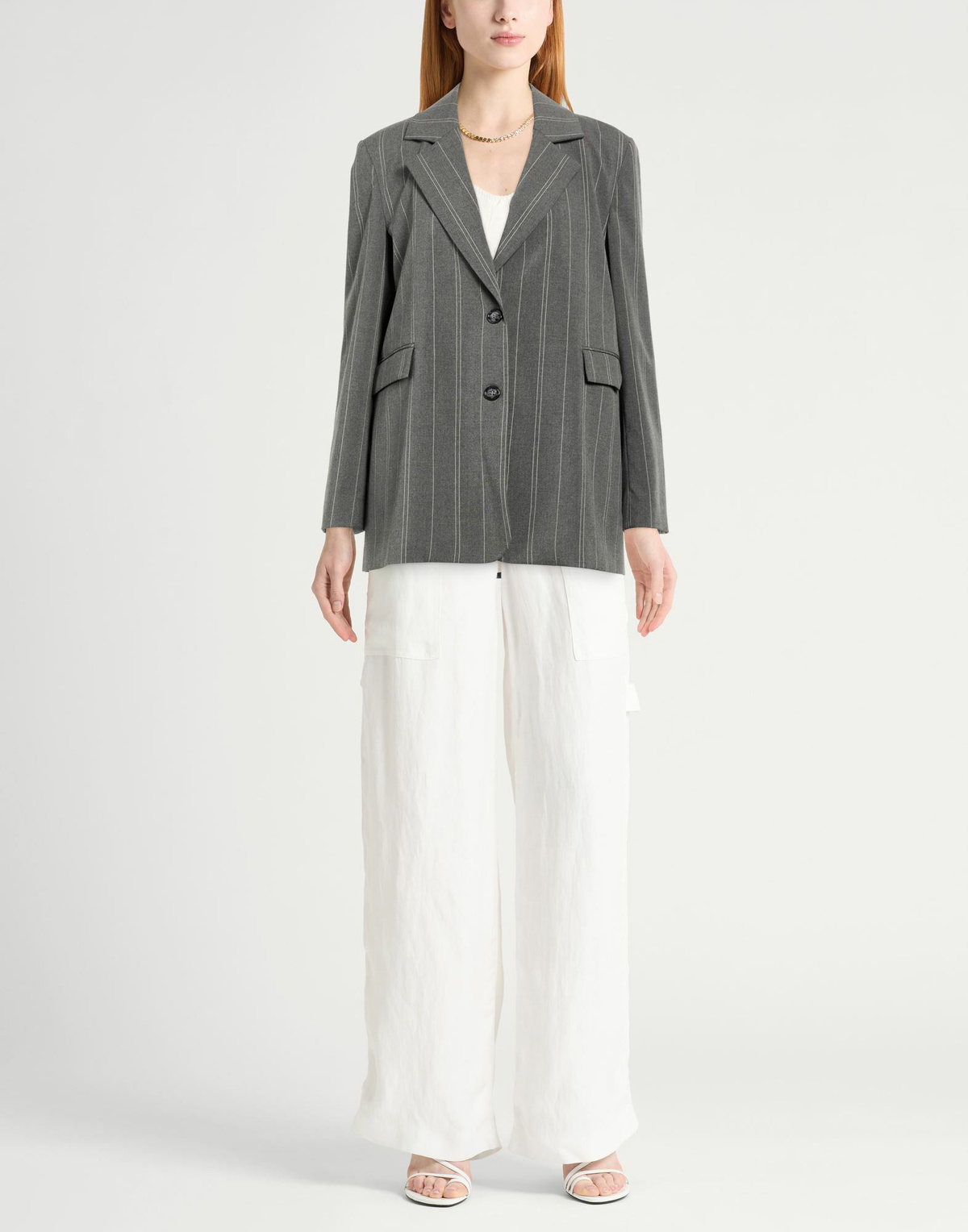 Manila Grace Womens Blazer in Grey