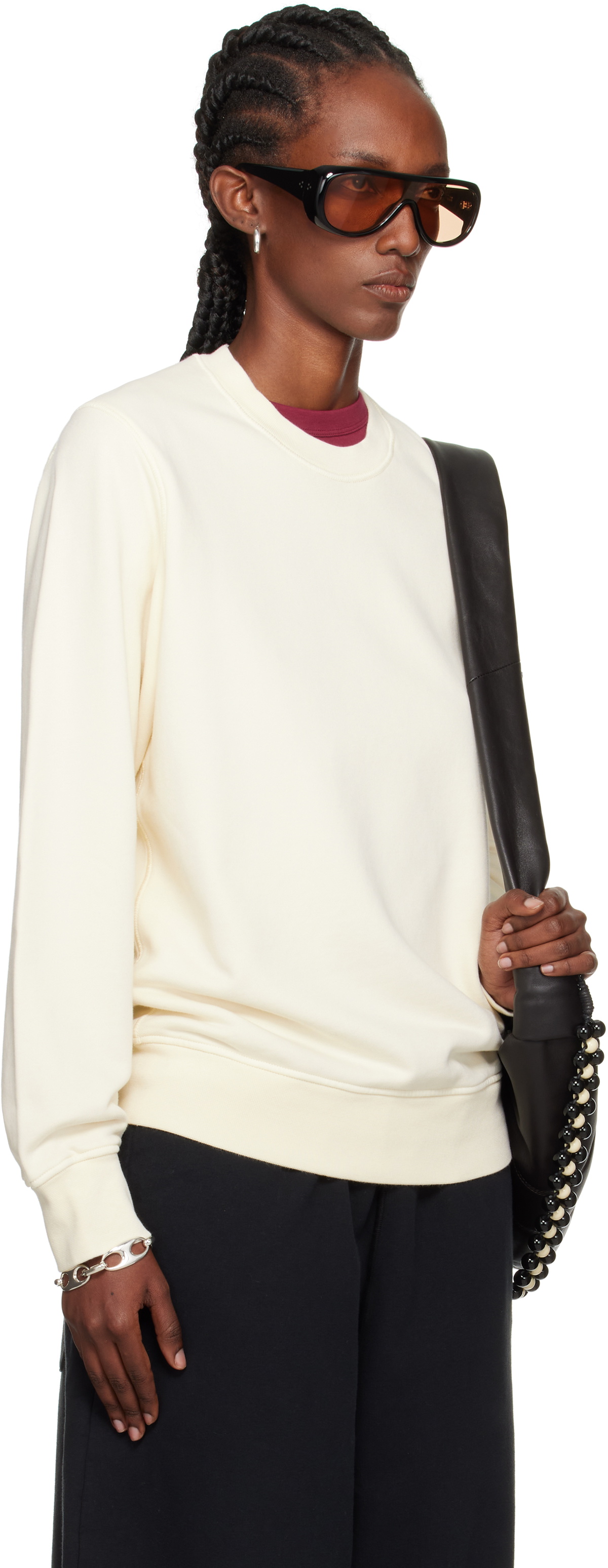 Stone Island Off-White 6100060 Organic Cotton Fleece Sweatshirt