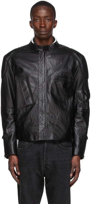 Photo: Acne Studios Black Crinkled Leather Jacket