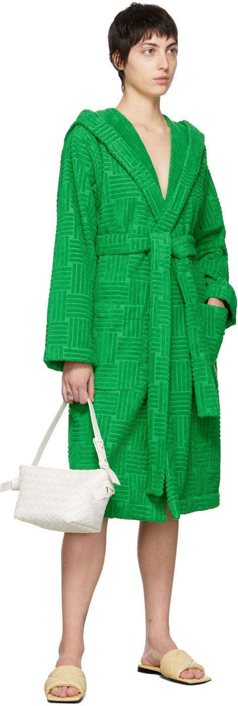 Bottega Veneta Green Intreccio Bath Robe