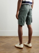 Incotex - Straight-Leg Textured Cotton-Blend Cargo Shorts - Green