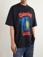 Balenciaga - Oversized Logo-Print Cotton-Jersey T-Shirt - Black
