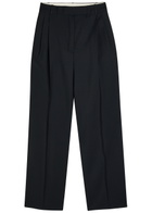 Rohe Wool-blend Straight-leg Trousers Navy