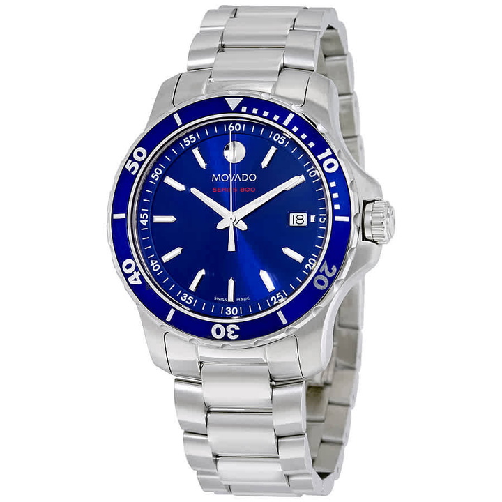 Photo: Movado Series 800 Blue Dial Stainless Steel Mens Watch 2600137