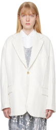 Black Comme des Garçons White Pocket Blazer