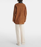 Nour Hammour Barn leather-trimmed suede jacket