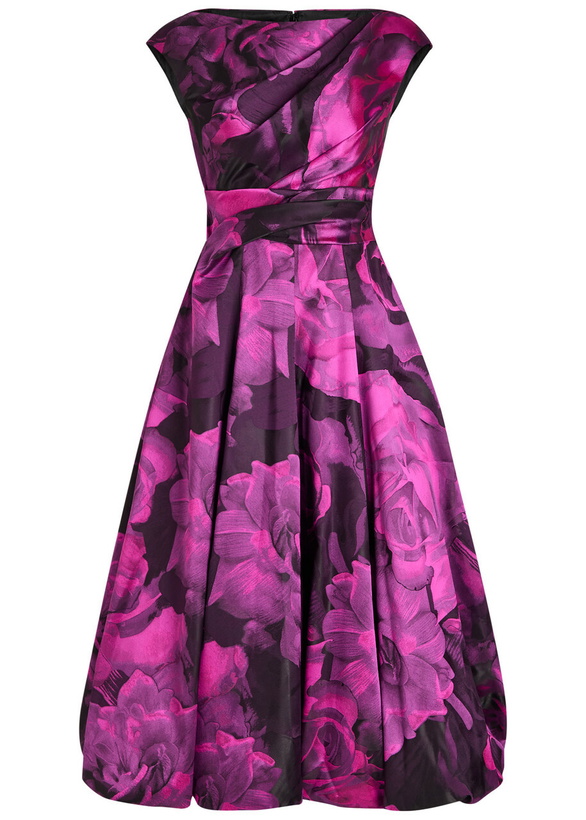 Photo: Talbot Runhof Floral-jacquard Satin-twill Midi Dress Pink
