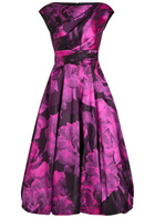 Talbot Runhof Floral-jacquard Satin-twill Midi Dress Pink