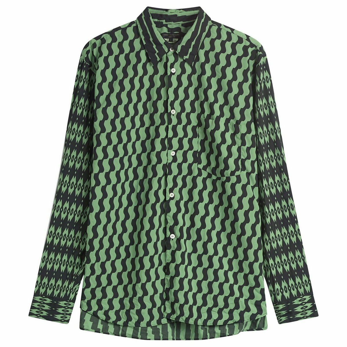Comme des Garçons Homme Plus Men's Printed Long Sleeve Shirt in Green