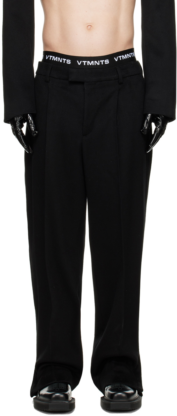 VTMNTS Black Pleated Trousers