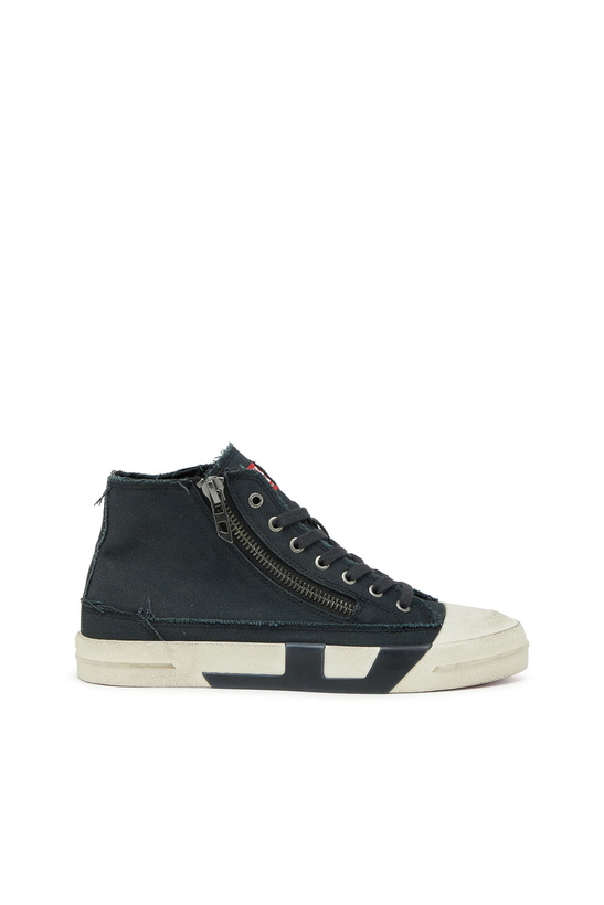 Photo: Diesel S-D-Verse - Sneakers in frayed canvas with D logo - Sneakers Mens in Black