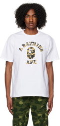 BAPE White 1st Camo College T-Shirt