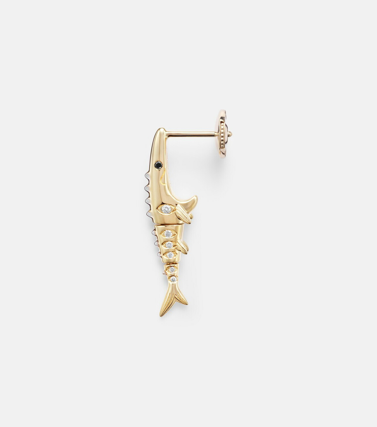 Yvonne Léon Marlin Pm 9kt gold single earring with diamonds