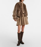Brunello Cucinelli Cashmere-trimmed shearling bomber jacket