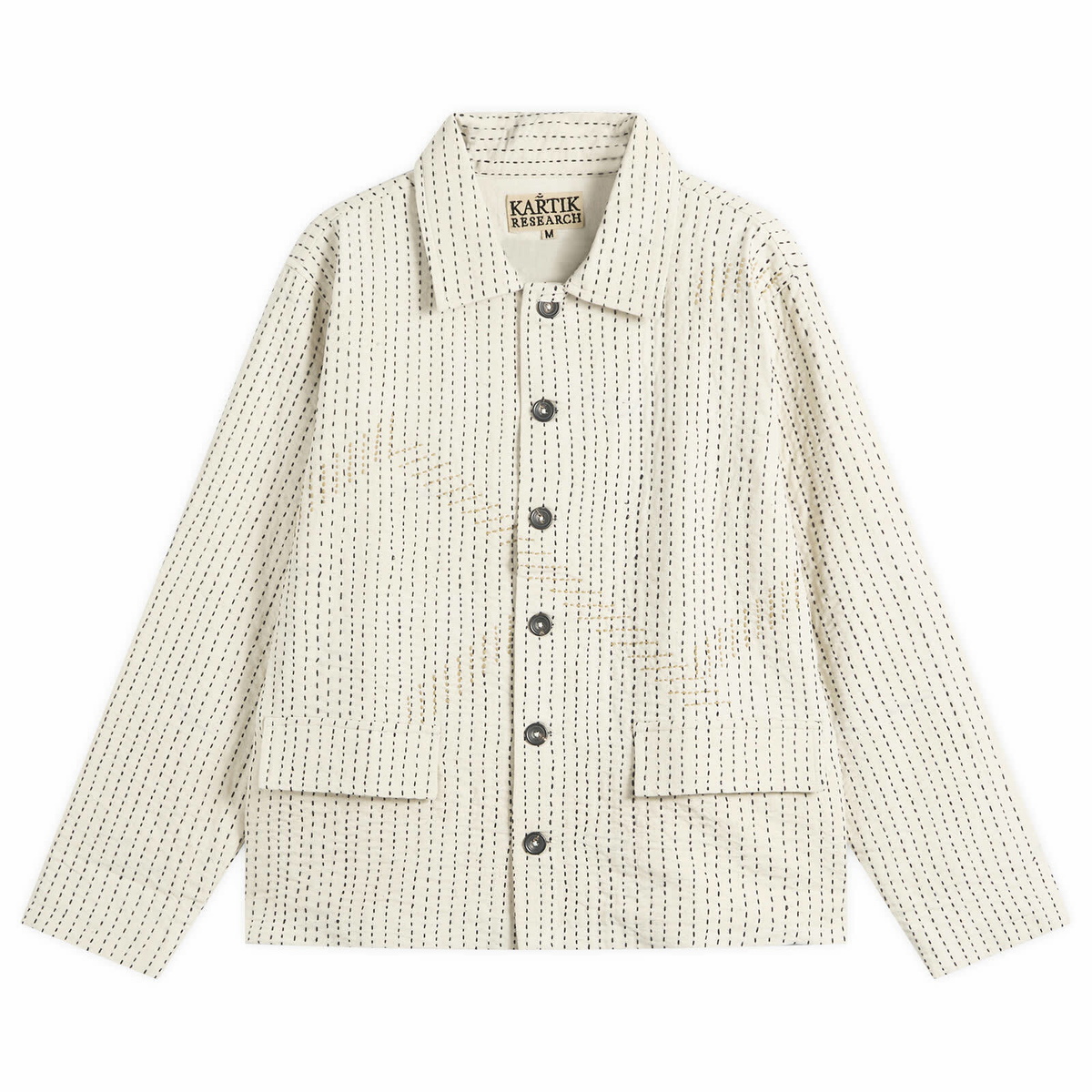 Kartik Research Men's Patchwork Zip Jacket in Blue/White/Navy