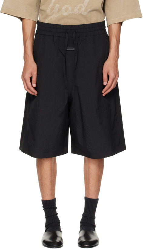 Photo: Fear of God Black Nylon Ripstop Sport Shorts