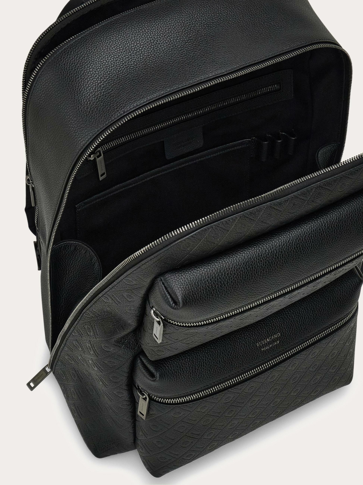 Ferragamo Mens Ferragamo Monogram backpack in Black