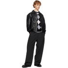 Dunst Black Stand Collared Leather Jacket