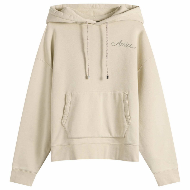 Photo: Amiri Men's MA Check Patch Skate Hoodie in Alabaster
