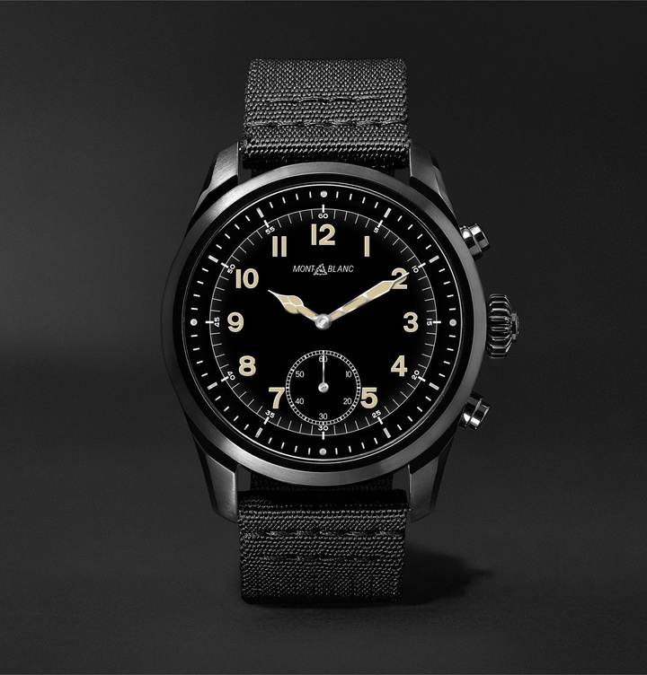 Photo: Montblanc - Summit 2 42mm Stainless Steel and Nylon Smart Watch, Ref. No. 119560 - Black