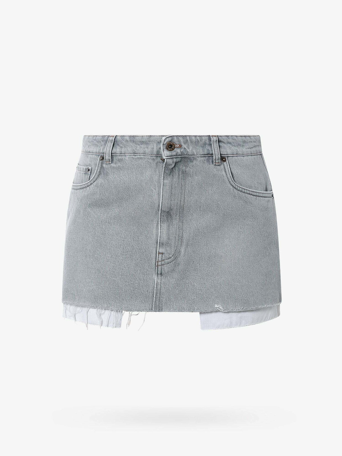ミニスカート MIUMIU DARK GREY MOHAIR BLEND MINI SKIRT Ci グレー（灰色）系 MiuMiu(ミュウミュウ) ミニスカート