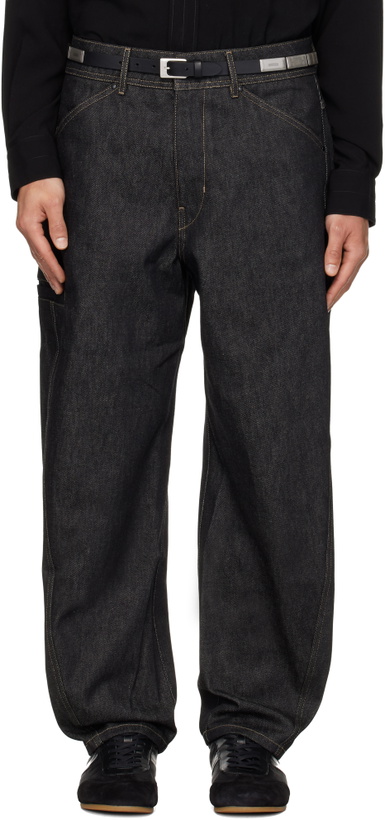 Photo: LEMAIRE Navy Twisted Workwear Jeans