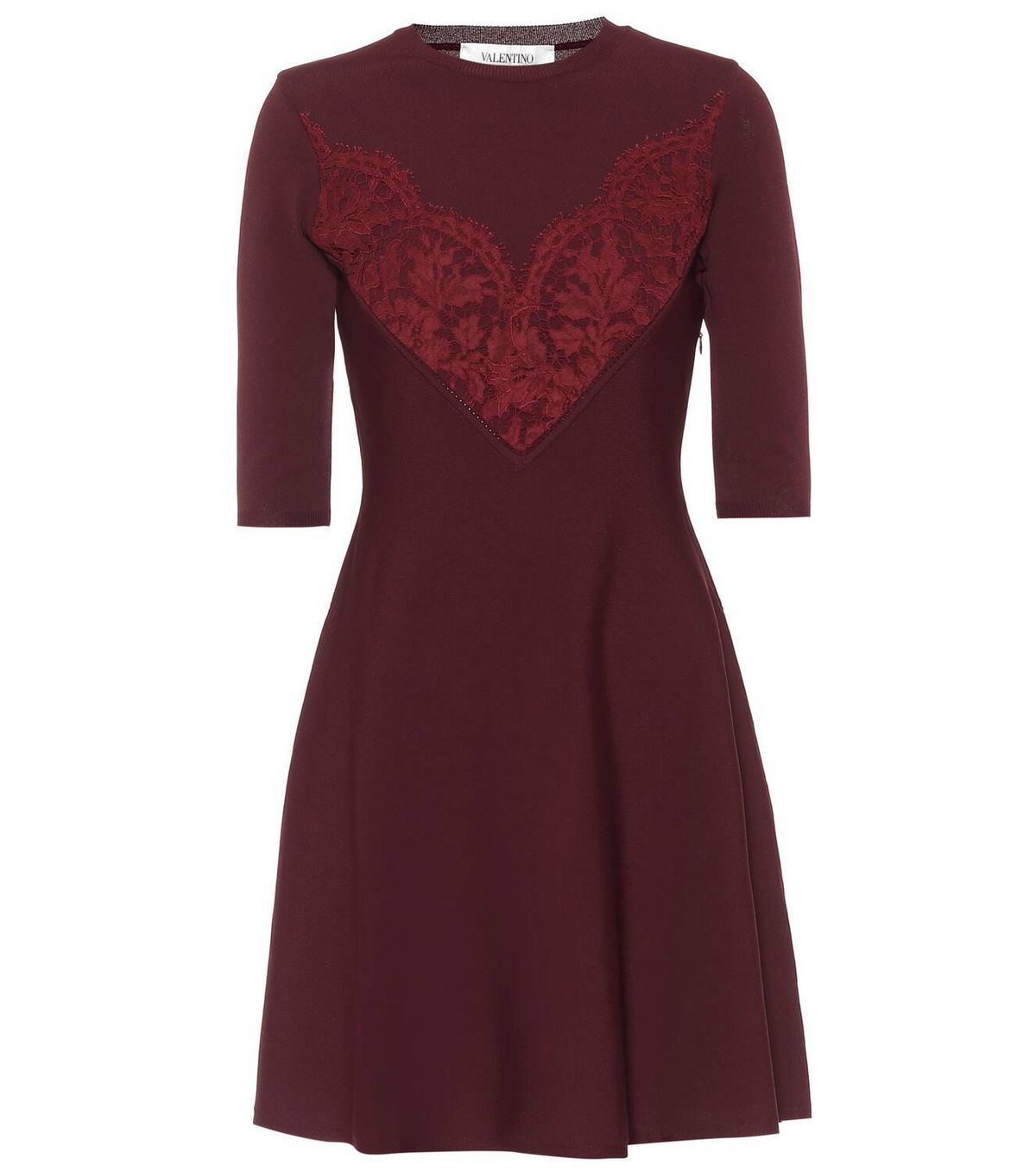Valentino Valentino lace-trimmed knit minidress Valentino