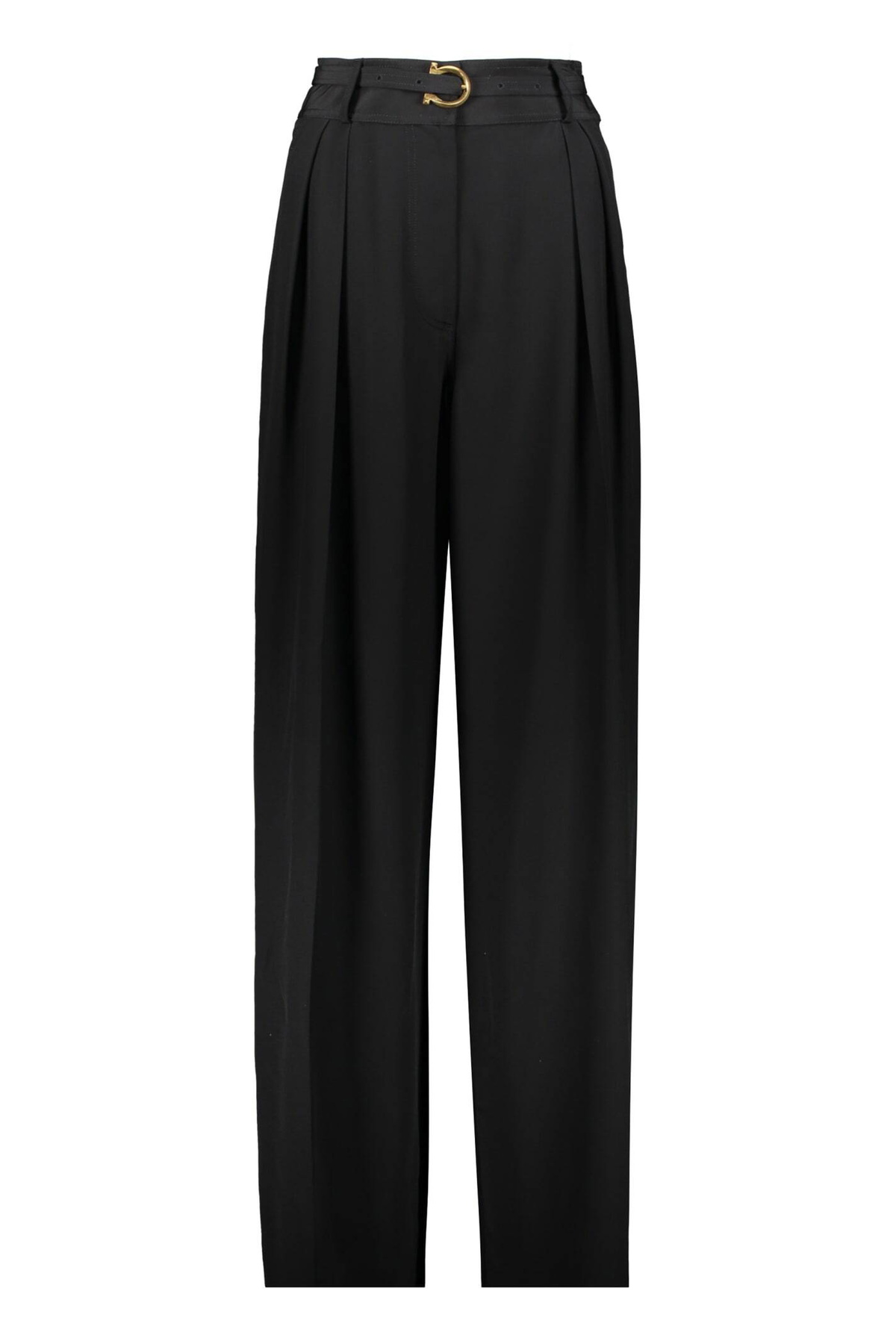 Ferragamo White Creased Leather Pants Salvatore Ferragamo