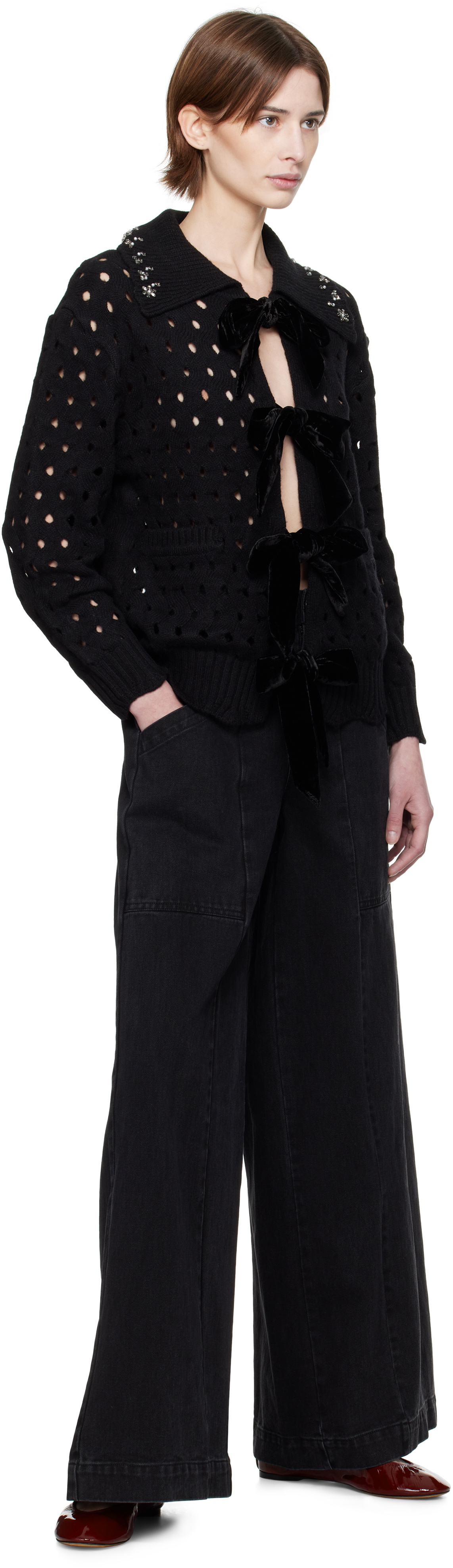 SEA NY Black Leia Cardigan