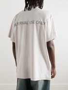 Balenciaga - Inside Out Oversized Distressed Logo-Print Cotton-Jersey T-Shirt - Neutrals