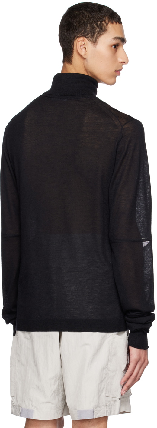 Helmut Lang Black Cut Out Turtleneck Helmut Lang