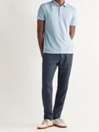 ALTEA - Slub Stretch-Linen Polo Shirt - Blue - S