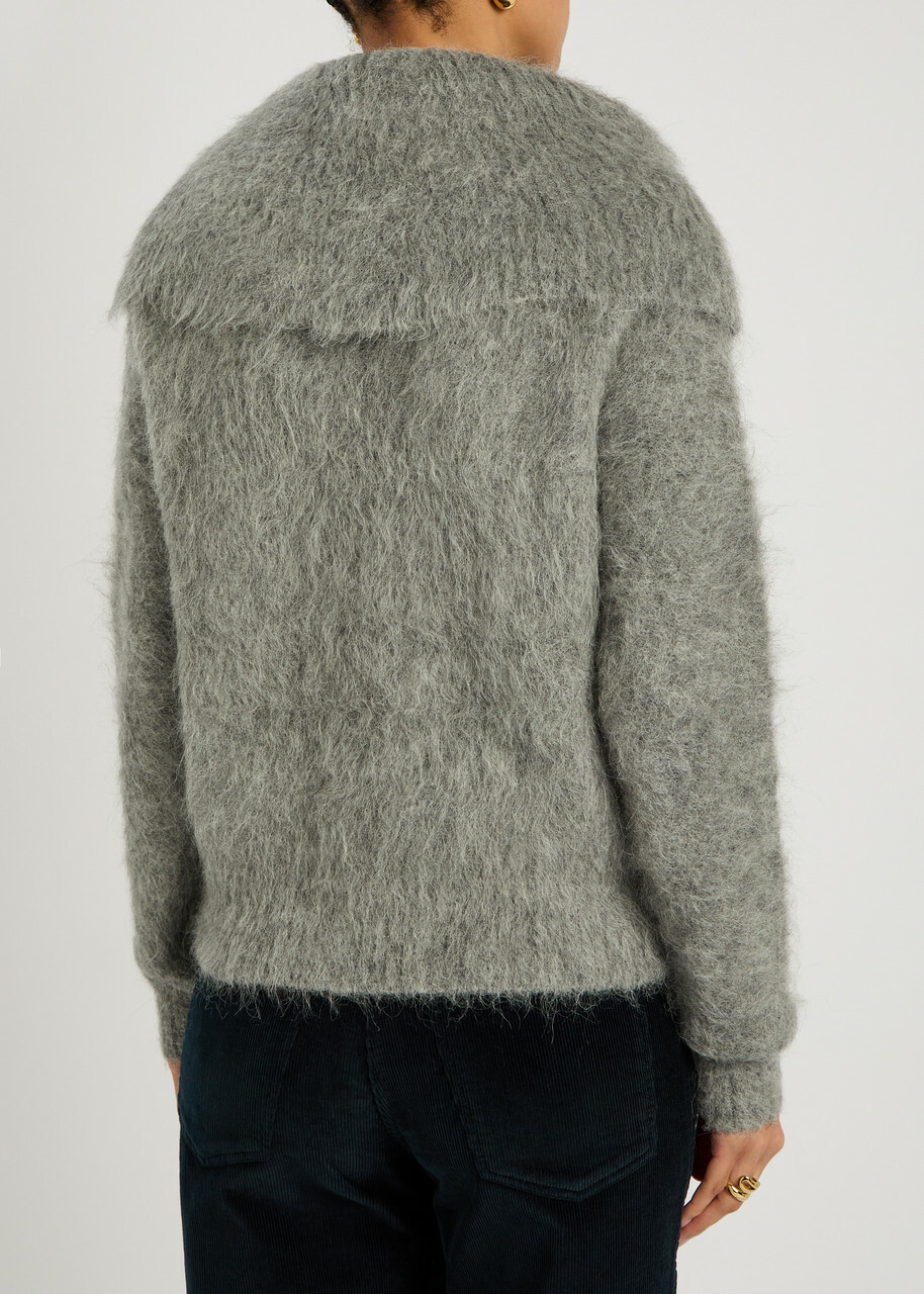 Toteme Funnel-neck Brushed Alpaca-blend Jumper Grey