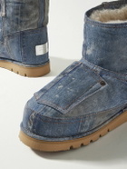 Acne Studios - Shearling-Lined Trompe L'oeil Suede Boots - Blue