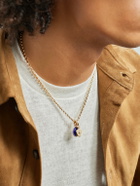 Foundrae - Karma Per Aspera ad Astra medium 18-Karat Gold, Enamel and Diamond Necklace