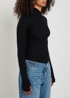 Victoria Beckham Georgia Ribbed Merino Wool Jumper Black