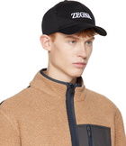 ZEGNA Black Embroidered Cap