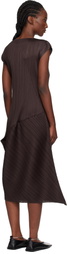 PLEATS PLEASE ISSEY MIYAKE Brown Leap Midi Dress