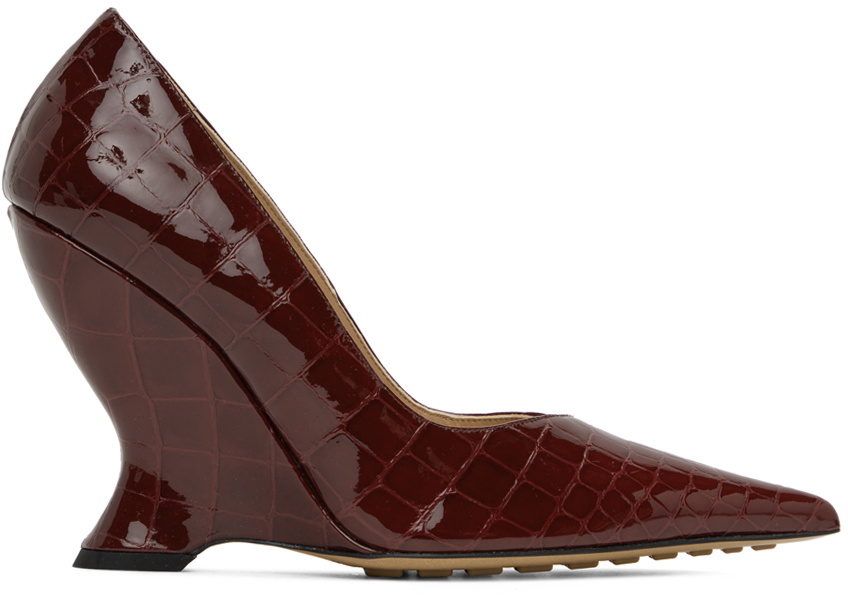 VIP【送料関税込】BottegaVeneta Embossed Punta Pumps Bottega Veneta Burgundy Punta Pump Heels Bottega Veneta