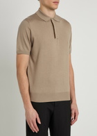 Canali Knit Polo Shirt Stone
